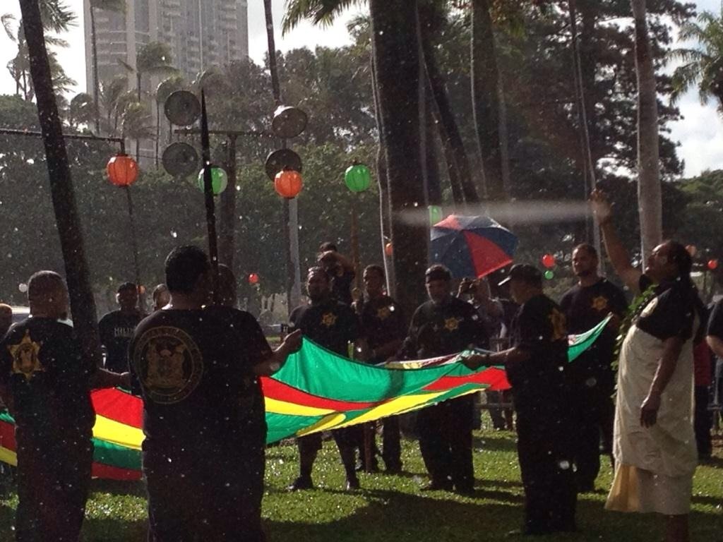 Flag raising at ʻIolani Palace, Honolulu, 2011